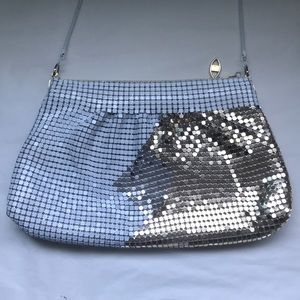 Vintage Gold, white & silver chain mail purse